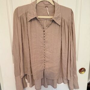 Free People Mable Striped Blouse